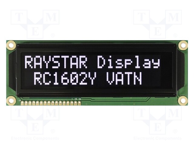 Display: LCD; alphanumeric; VA Negative; 16x2; 122x44x13.6mm; LED