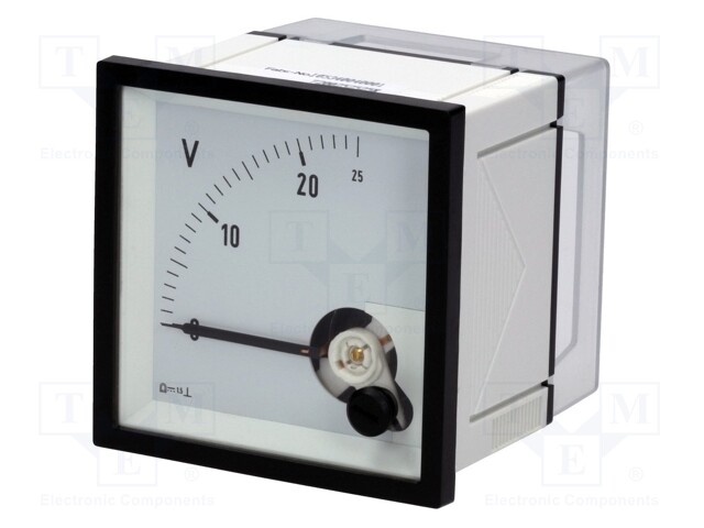 Meter: panel; analogue; 0÷25V; Class: 1,5; IP52