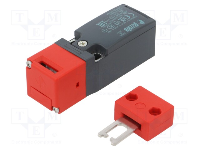 Safety switch: key operated; FR; NC x2; IP67; polymer; black,red