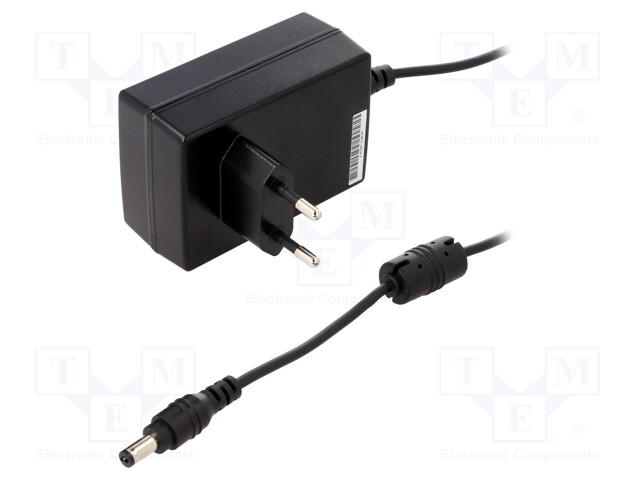 Power supply: switched-mode; 24VDC; 0.75A; Out: 5,5/2,1; 18W; 88%