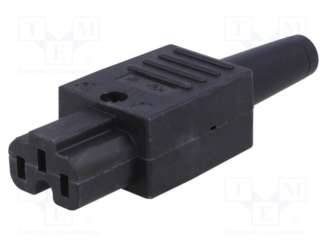 Connector: AC supply; plug; female; 10A; 250VAC; IEC 60320; C15A