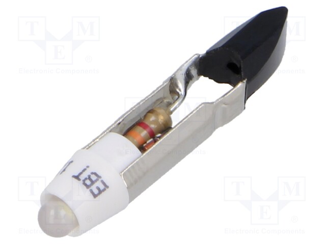 Indicator: LED; T5,5; white; plastic; 12VAC; 12VDC; -20÷60°C; 3mm