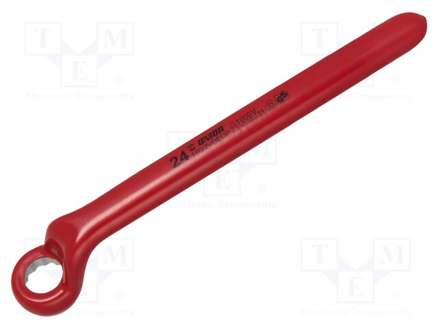 Wrench; insulated,single sided,box,bent; 24mm; 180/2VDEDP