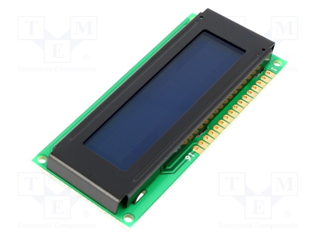 Display: LCD; alphanumeric; STN Positive; 16x1; 80x36x10.5mm; LED