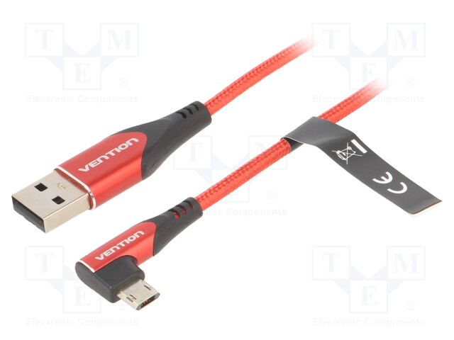 Cable; USB 2.0; USB A plug,USB B micro reversible angled plug