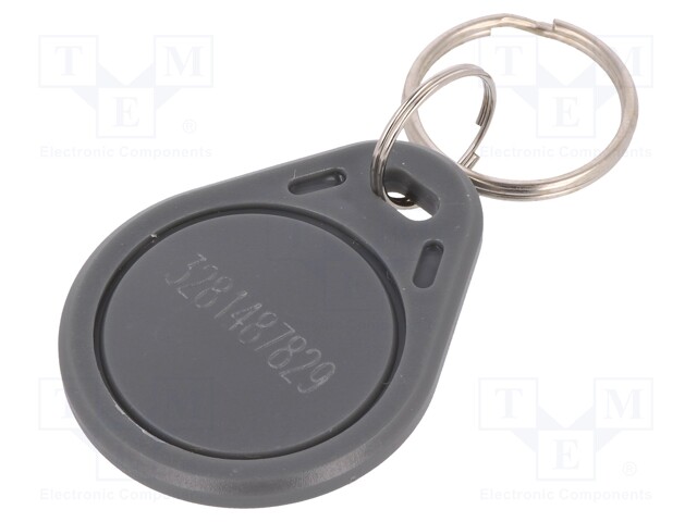 RFID pendant; laser printed code in 8H10D format; grey; 1024bit