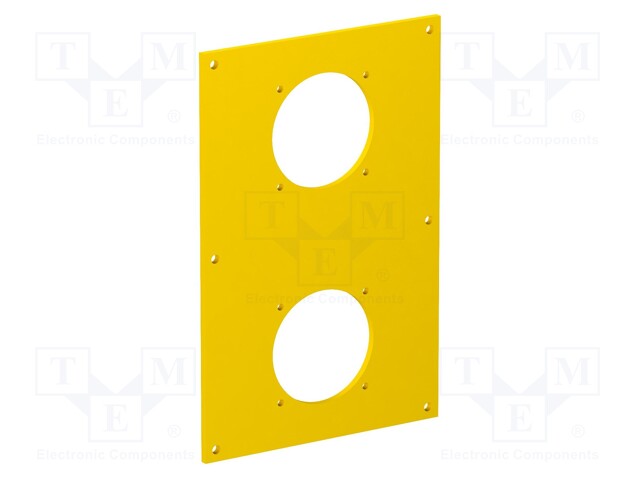 Mounting plate; W: 104.5mm; L: 159.5mm; yellow; with holes