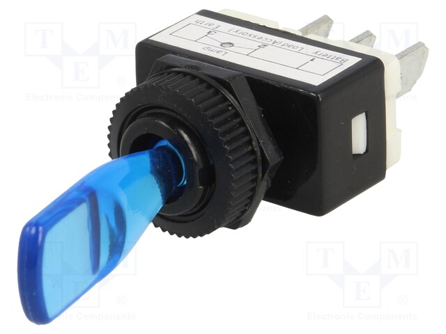 Switch: toggle; Pos: 2; SPST; OFF-ON; 6A/12VDC; -25÷70°C