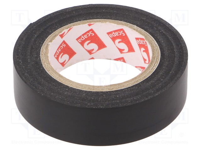 Tape: electrical insulating; W: 15mm; L: 10m; Thk: 0.15mm; black