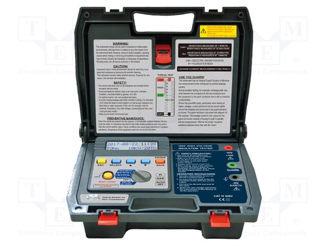 Meter: insulation resistance; VAC: 30÷600V; VDC: 30÷600V