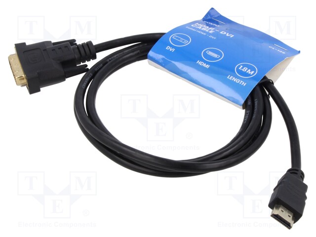 Cable; Ethernet,HDMI 1.4; DVI-D (18+1) plug,HDMI plug; Len: 1.8m