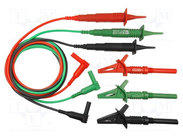 Test acces: test lead; 4mm angled banana plug-test probe; 10A