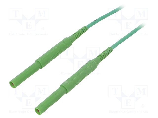 Test lead; silicone; 1m; green; 16A; 6kVDC; Cond.cross sec: 1.3mm2