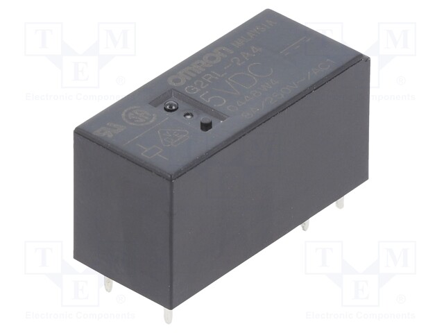 Relay: electromagnetic; DPST-NO; Ucoil: 5VDC; 8A/250VAC; 8A/24VDC