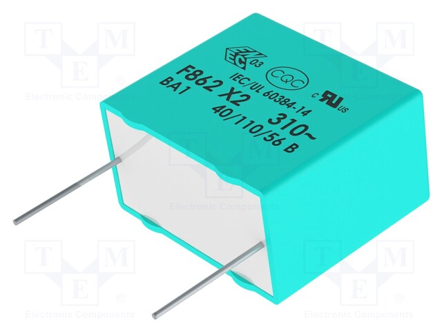 Capacitor: polypropylene; X2; 180nF; 15mm; ±10%; 18x8.5x14.5mm