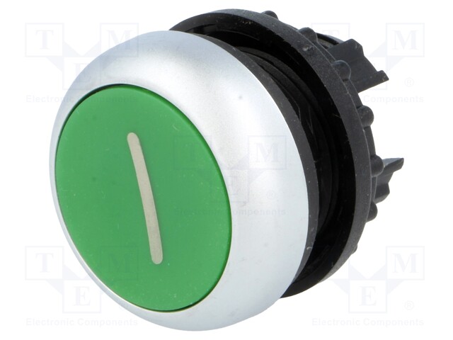 Switch: push-button; Stabl.pos: 2; 22mm; green; Illumin: none; IP67