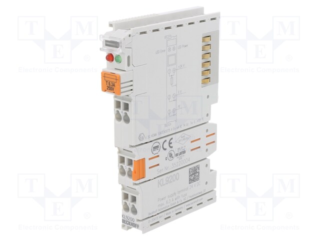 Industrial module: supply terminal; 24VDC; -25÷60°C; IP20; 6.3A