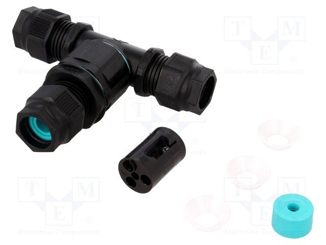 Connector: AC supply; TH390; 5÷13.5mm; 4mm2; 250V; ways: 3; IP68