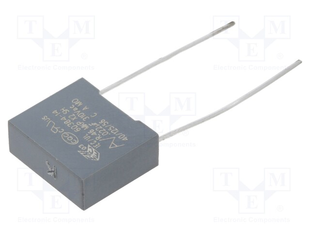 Capacitor: polypropylene; X2; 0.022uF; 10mm; ±10%; 13x11x5mm