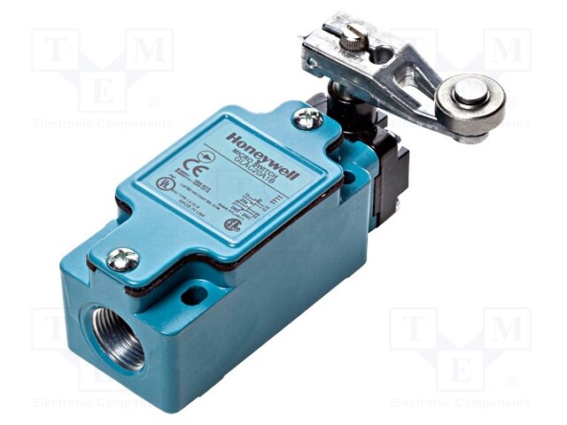 Limit switch; lever R 46,5mm, metal roller Ø19mm; 6A; M20; IP67