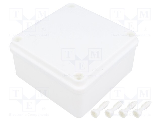 Enclosure: multipurpose; X: 100mm; Y: 100mm; Z: 50mm; white; IP65