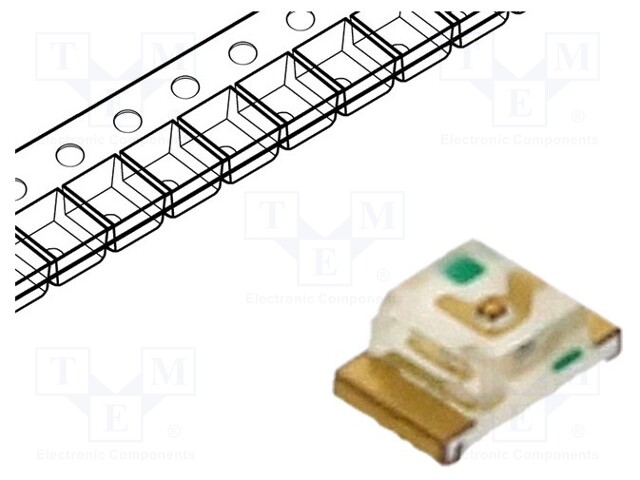 LED; SMD; 0805; red; 120÷230mcd; 2x1.2x0.75mm; 120°; 1.95÷2.5V; 20mA