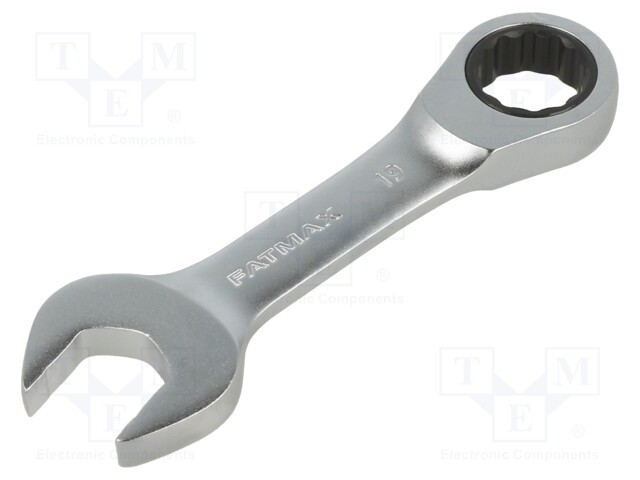 Wrench; combination spanner,with ratchet; 19mm; short; FATMAX®