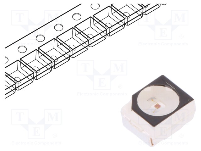 LED; SMD; 3528,PLCC2; red; 710÷1400mcd; 3.5x2.8x1.9mm; 120°; 20mA