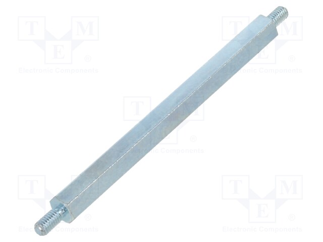 Screwed spacer sleeve; 60mm; Ext.thread: M3; hexagonal; steel