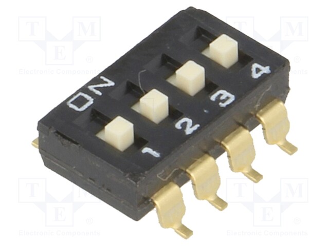 Switch: DIP-SWITCH; Poles number: 4; ON-OFF; 0.025A/24VDC; Pos: 2