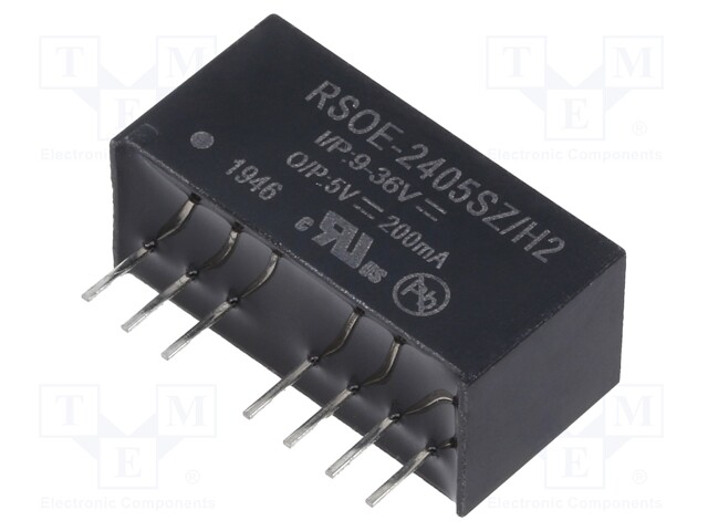 Converter: DC/DC; 1W; Uin: 9÷36V; Uout: 5VDC; Iout: 200mA; SIP8; 4.7g