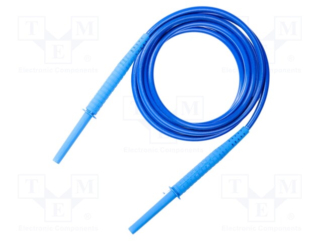 Test lead; banana plug-banana plug; insulated; Urated: 11kV; blue