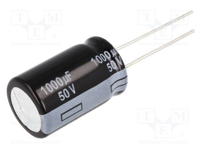 Capacitor: electrolytic; low impedance; THT; 1000uF; 50VDC; ±20%