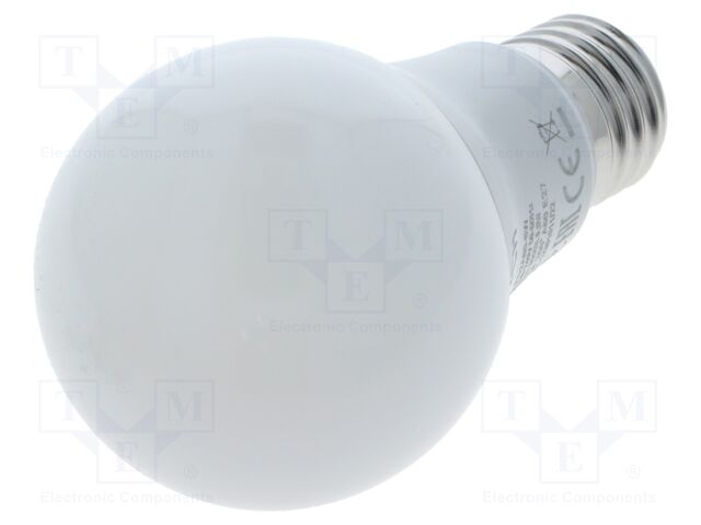 LED lamp; warm white; E27; 230VAC; 6W; 200°; 3000K