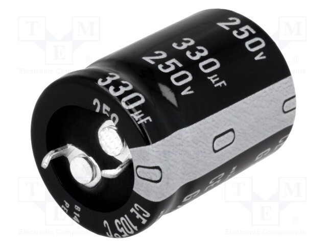 Capacitor: electrolytic; SNAP-IN; 330uF; 250VDC; Ø22x30mm; ±20%