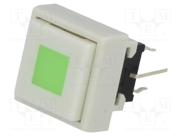 Switch: keypad; Pos: 2; DPDT; 0.1A/30VDC; white; Illumin: LED; green