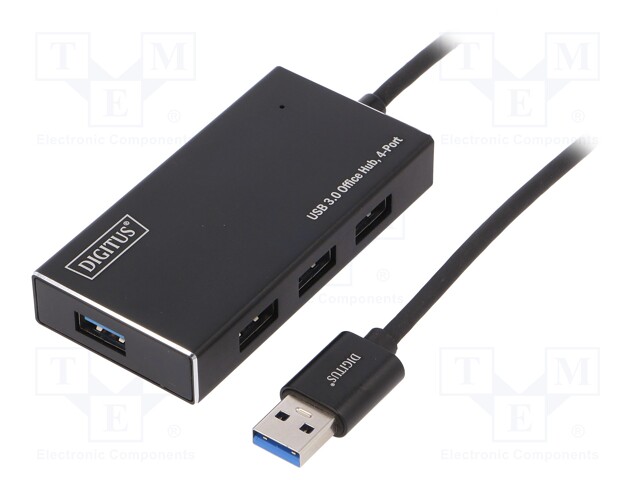 Hub USB; USB 3.0; PnP; black; Number of ports: 4; 5Gbps