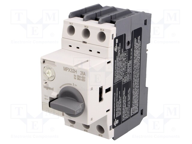 Motor breaker; 11kW; 230÷690VAC; DIN; Overcurrent release: 18÷26A