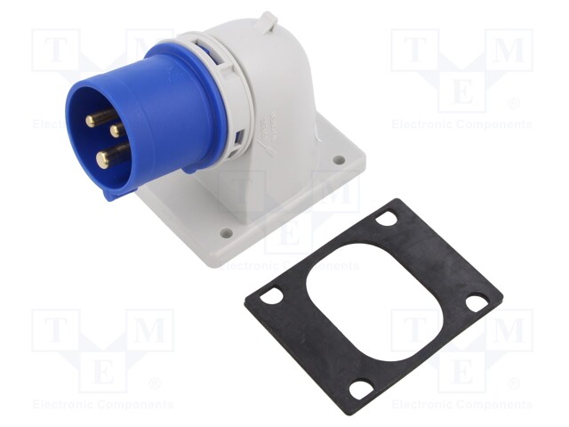 Connector: AC supply; socket; male; 16A; 230VAC; IEC 60309; IP44