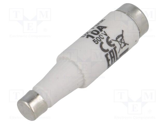 Fuse: fuse; quick blow; 10A; 500VAC; 500VDC; ceramic; DI; D