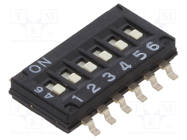 Switch: DIP-SWITCH; Poles number: 6; ON-OFF; 0.025A/24VDC; Pos: 2