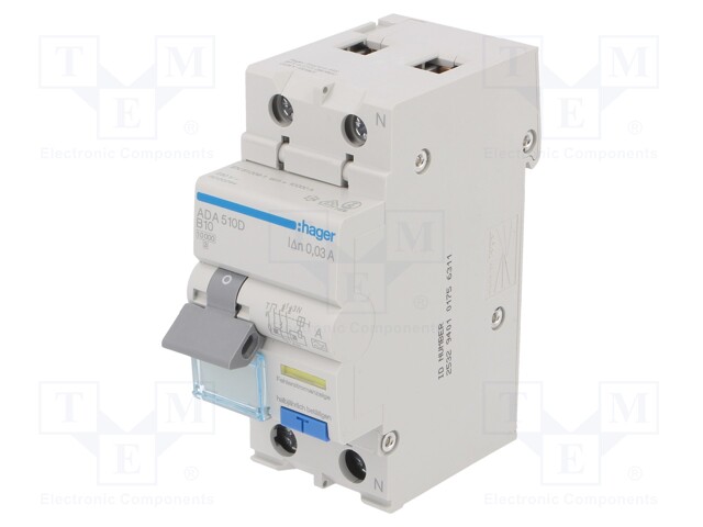 RCBO breaker; Poles: 1+N; DIN