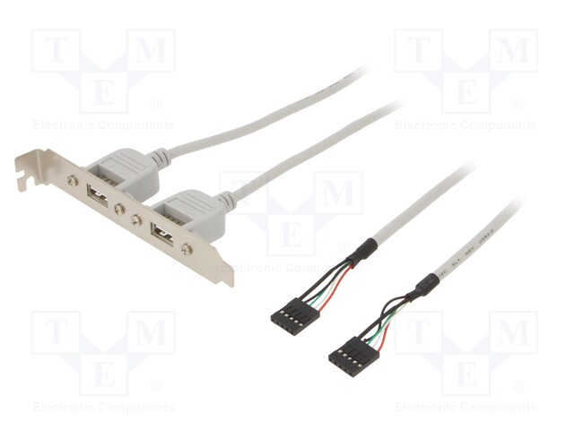 Adapter; brackets on slot; USB A socket x2,5pin pin header x2