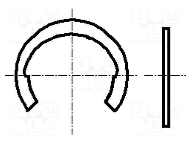 Protective ring; spring steel; Shaft dia: 5mm; BN: 831; Øout: 6.4mm