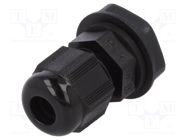 Cable gland; PG7; IP66,IP68; Mat: polyamide; black; Pcs: 10