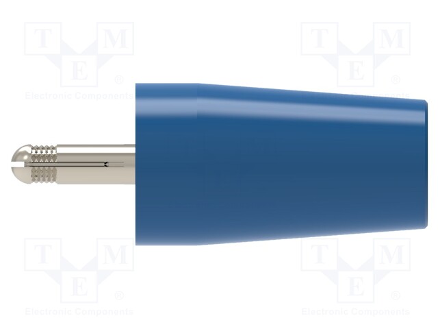 Adapter; 4mm banana; 32A; blue; 40.4mm; nickel plated