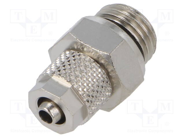 Screw-on fitting; threaded; max.15bar; nickel plated brass; 4mm