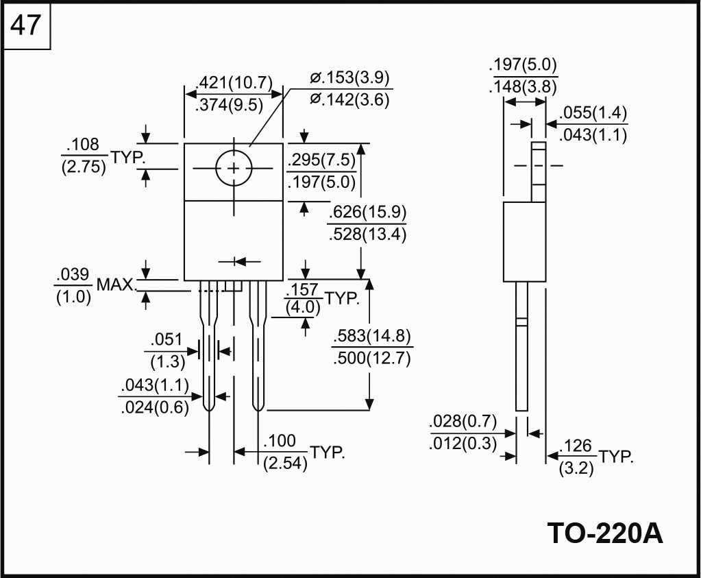 Diode: rectifying; THT; 600V; 8A; tube; Ifsm: 125A; TO220A; 1.1÷1.4mm