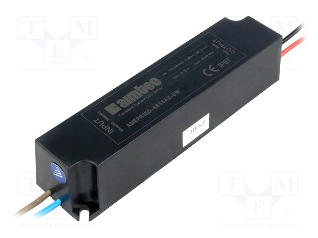 Power supply: switched-mode; LED; 15.8W; 30÷48VDC; 0.35A; IP67