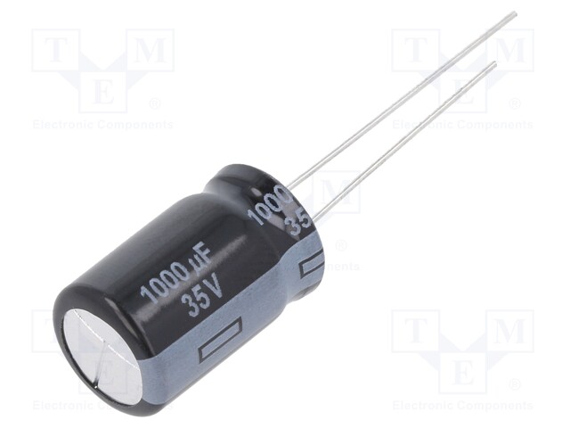 Electrolytic Capacitor, 1000 µF, 35 V, FP Series, ± 20%, Radial Leaded, 5000 hours @ 105°C